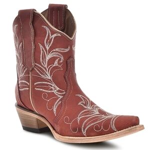 Circle G Red Embroidered Cowgirl Boots